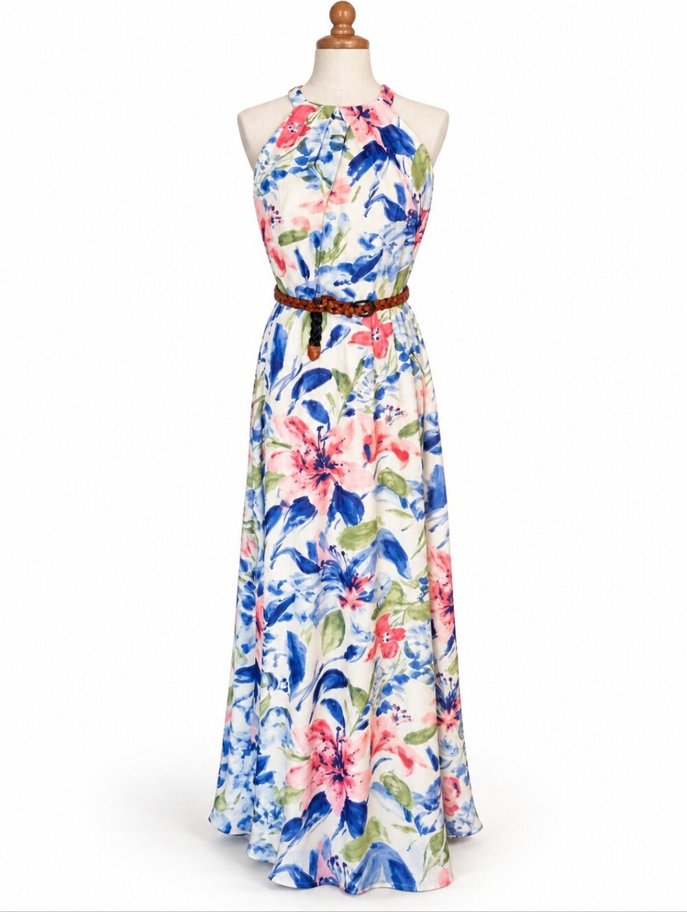 R&K Floral Halter Maxi Dress